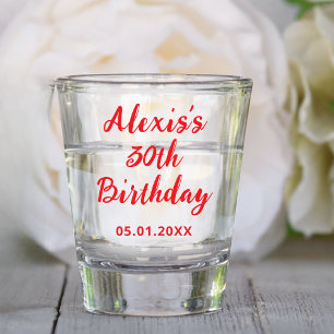 Verre A Shot 10e 20e 30e 40e 50e 60e 70e fête d'anniversaire