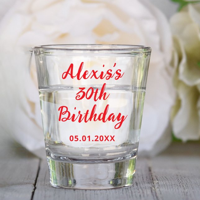 Verre A Shot 10e 20e 30e 40e 50e 60e 70e fête d'anniversaire (Créateur téléchargé)