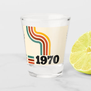 Verre A Shot 1970 Anniversaire ou Réunion du Poster vintage rét
