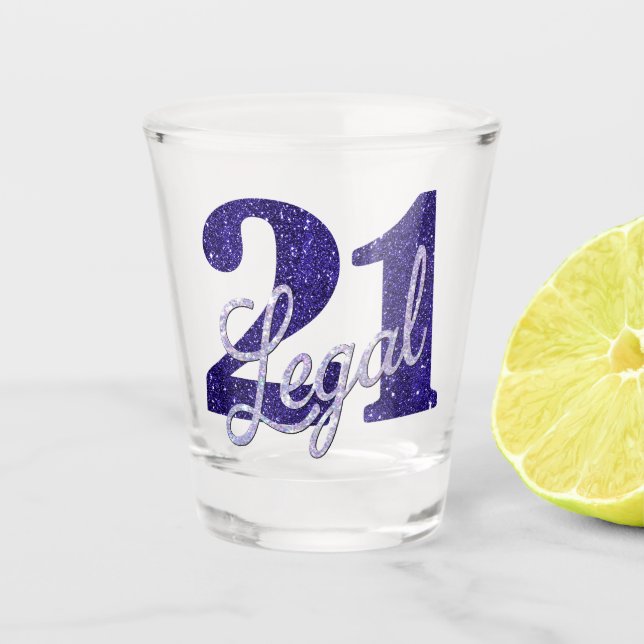 Verre A Shot 21 et juridique | Purple Faux Parties scintillant  (Devant)