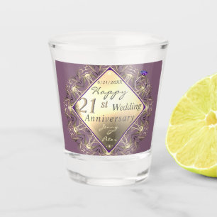 Verre A Shot 21e anniversaire de Mariage laiton