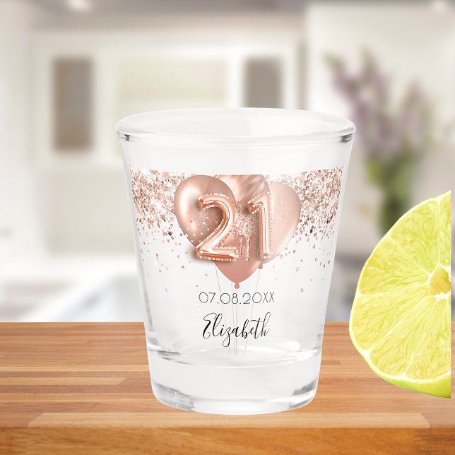 Verre A Shot 21e anniversaire rose nom des ballons d'or (Créateur téléchargé)