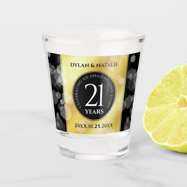 Verre A Shot 21ème anniversaire de Mariage en laiton (Devant)