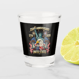 Verre A Shot 250 Ans Anniversaire Américain 1776-2026 Drapeau U
