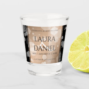 Verre A Shot 28e anniversaire du Mariage de lin élégant