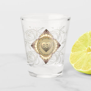 Verre A Shot 30e/12e anniversaire de Mariage Pearl & Green