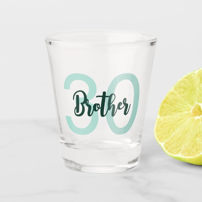 Verre A Shot 30e anniversaire Brother Green Script moderne (Devant)