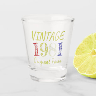 Verre A Shot 40e anniversaire Gift Retro Vintage 1981
