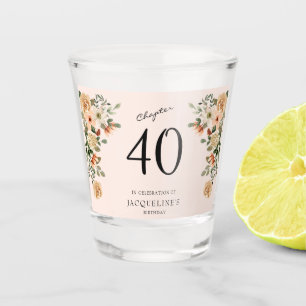 Verre A Shot 40e anniversaire Vintage Floral