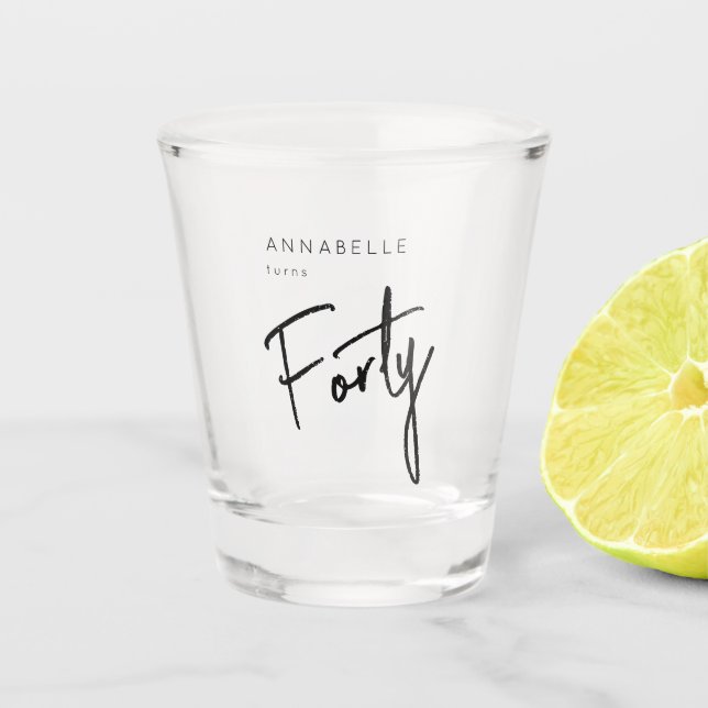 Verre A Shot 40ème Quarante Quarantième anniversaire (Devant)