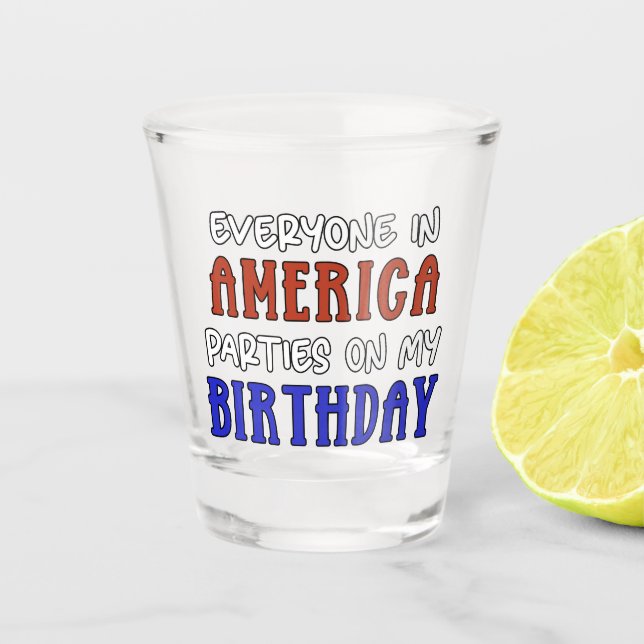 Verre A Shot 4 juillet Anniversaire drôle (Devant)