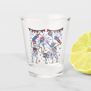 Verre A Shot 4 juillet Skeletons dansants