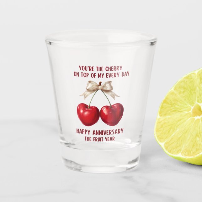 Verre A Shot 4th Anniversary Card, Fruit Anniversary Ornament (Devant)