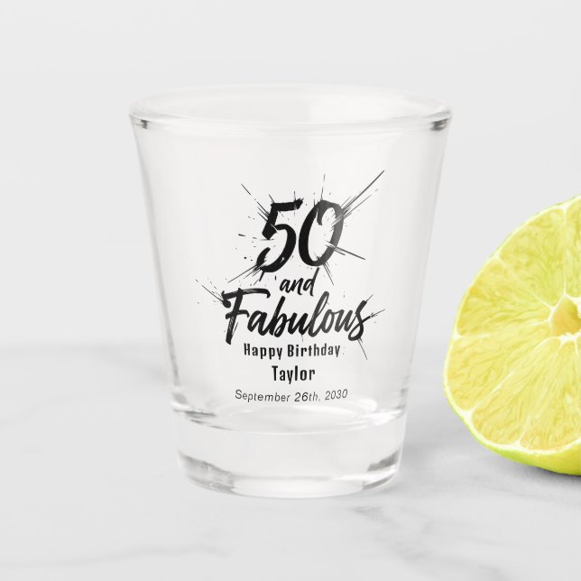 Verre A Shot 50 and Fabulous Birthday Bursting Modern (Devant)