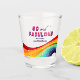 Verre A Shot 50 et Fabulous Chic Rainbow 50th Birthday Party