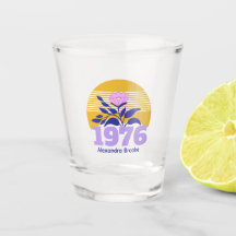 50e année de naissance soleil floral jaune moderne