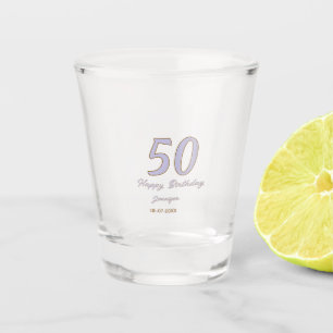 Verre A Shot 50e anniversaire ajouter nom date année mode viole