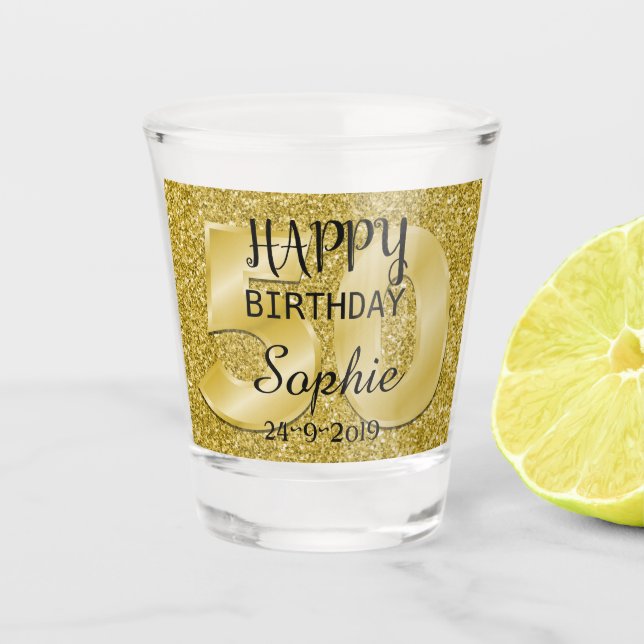 Verre A Shot 50e anniversaire personnalisé (Devant)