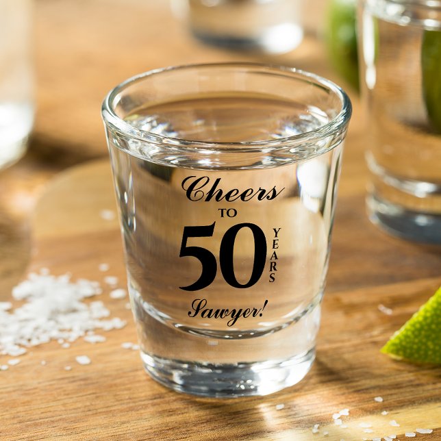 Verre A Shot 50e anniversaire Personnalisé (Créateur téléchargé)