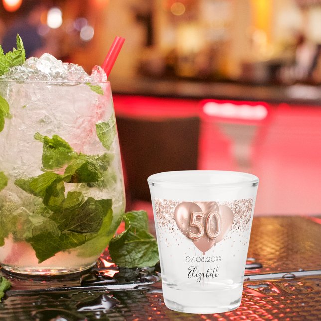 Verre A Shot 50e anniversaire rose nom des ballons d'or (Créateur téléchargé)
