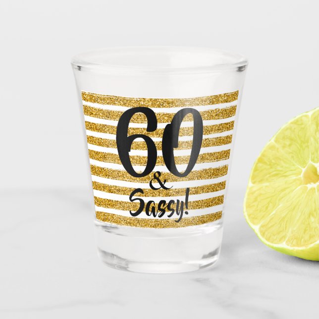 Verre A Shot 60 et Sassy Gold Faux Parties scintillant Stripe C (Devant)
