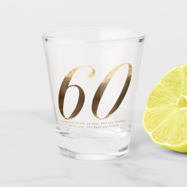 Verre A Shot 60e anniversaire du Mariage Diamond (Devant)