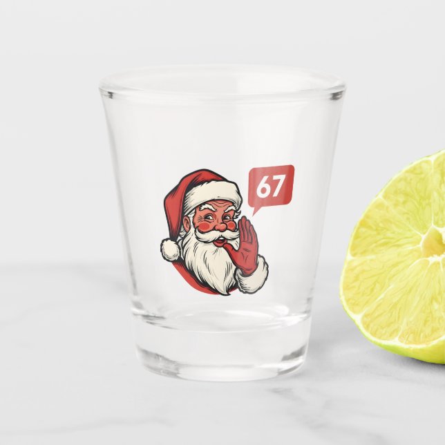 Verre A Shot 67 Christmas Merry Six Seven Brainrot Santa Claus (Devant)