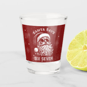 Verre A Shot 67 Meme Drôle de Père Noël dit Six Sept Noël