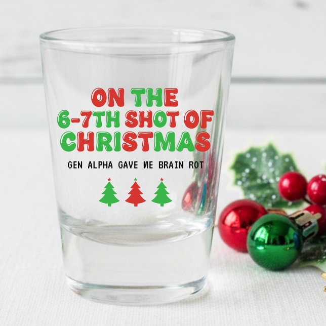 Verre A Shot 6-7ème Shot de Noël Brain Rot Drôle de Vacances (Créateur téléchargé)