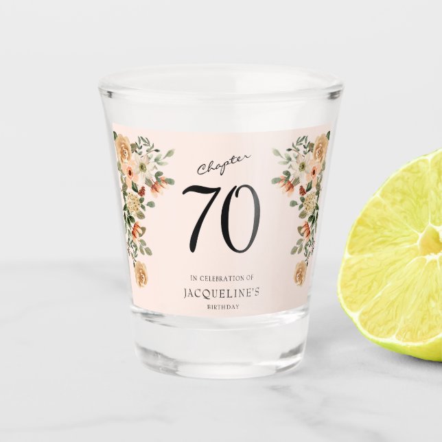 Verre A Shot 70e anniversaire Vintage Floral (Devant)