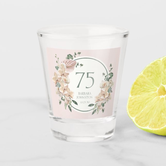 Verre A Shot 75e anniversaire Tropical Floral (Devant)