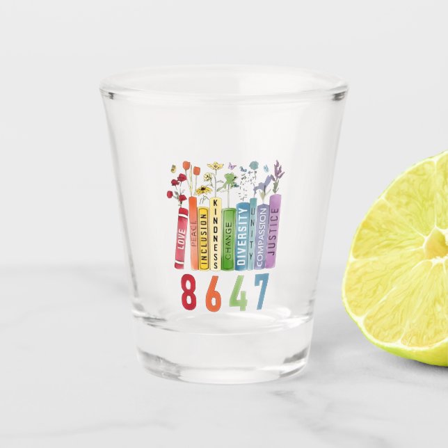 Verre A Shot 8647 Subtle Anti Trump Anti MAGA 86 47 Floral LGBT (Devant)