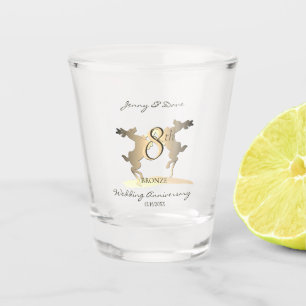 Verre A Shot 8e anniversaire de Mariage Rindeer de bronze