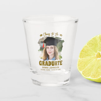 Verre A Shot À la réussite du diplômé Photo personnalisée Nom F