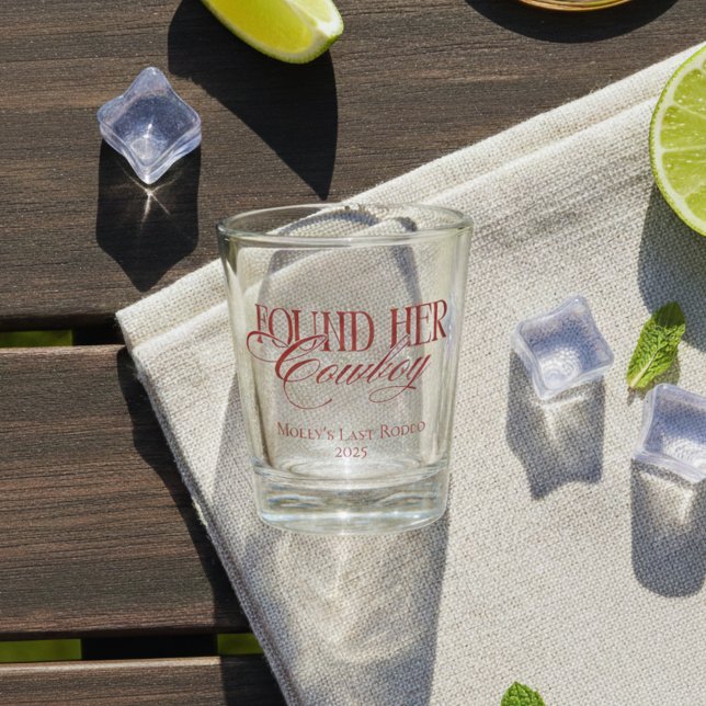 Verre A Shot A Trouvé Son Cowboy Bachelorette Western (Found Her Cowboy Western Bachelorette Shot Glass)