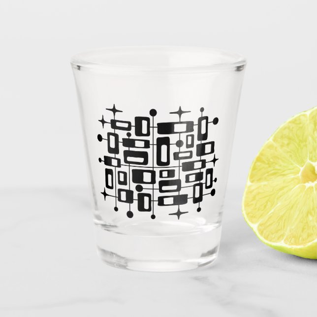 Verre A Shot Abstrait atomique moderne du milieu du siècle rétr (Devant)