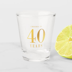 Verre A Shot Acclamations d'or de Faux à 40 ans d'anniversaire