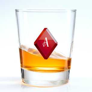 Verre A Shot Ace de Diamonds Red Casino Deck de cartes de jeu