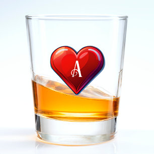 Verre A Shot Ace des Coeurs Red Casino Deck of Playing Cartes