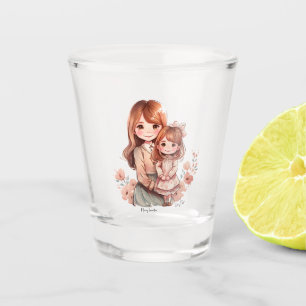 Verre A Shot Adorable maman et fille Bond