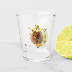 Verre A Shot Adorable Tiny Red Pomeranian est une étoile