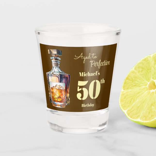 Verre A Shot Aged to Perfection Men's 50th Whiskey Birthday  (Devant)