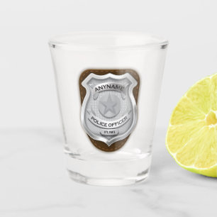 Verre A Shot Agent de police personnalisé Sheriff Cop NAME Badg