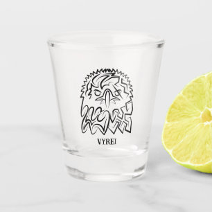 Verre A Shot Aigle tribale noire et blanche
