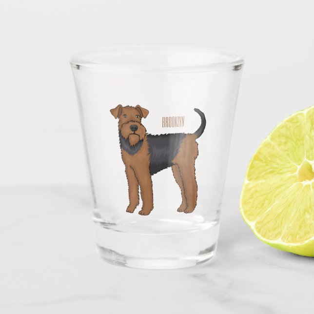 Verre A Shot Airedale terrier dog cartoon (Devant)