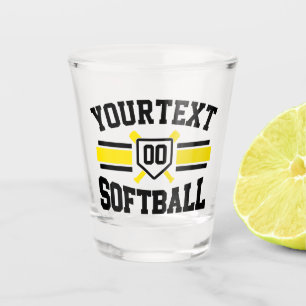 Verre A Shot AJOUT PERSONNALISÉ NOM Softball Player Varsity Tea