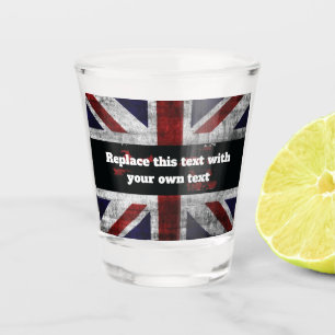 Verre A Shot Ajouter du texte sur le drapeau anglais Jeu d'orei