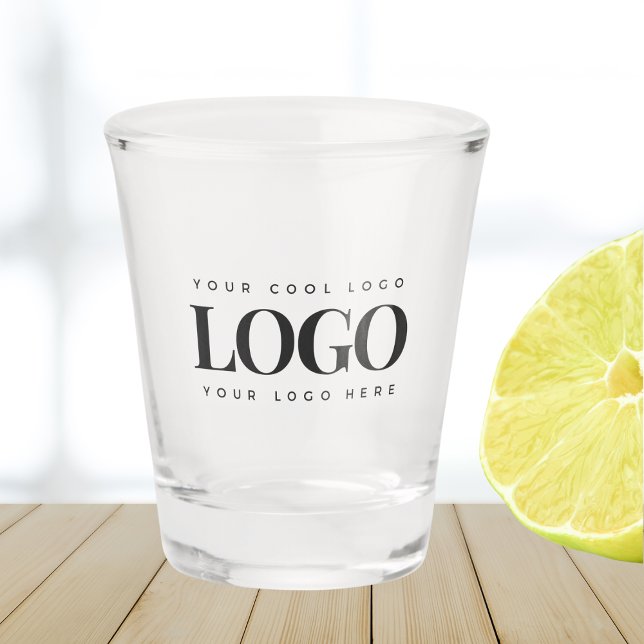 Verre A Shot Ajouter votre logo commercial Rectangle Simple Min (Créateur téléchargé)