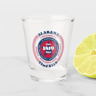 Verre A Shot Alabama 22e Star Patriotic Shot glass