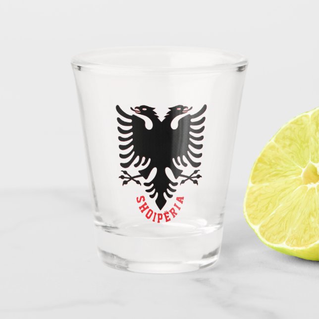 Verre A Shot Albanie Aigle à tête double (Devant)